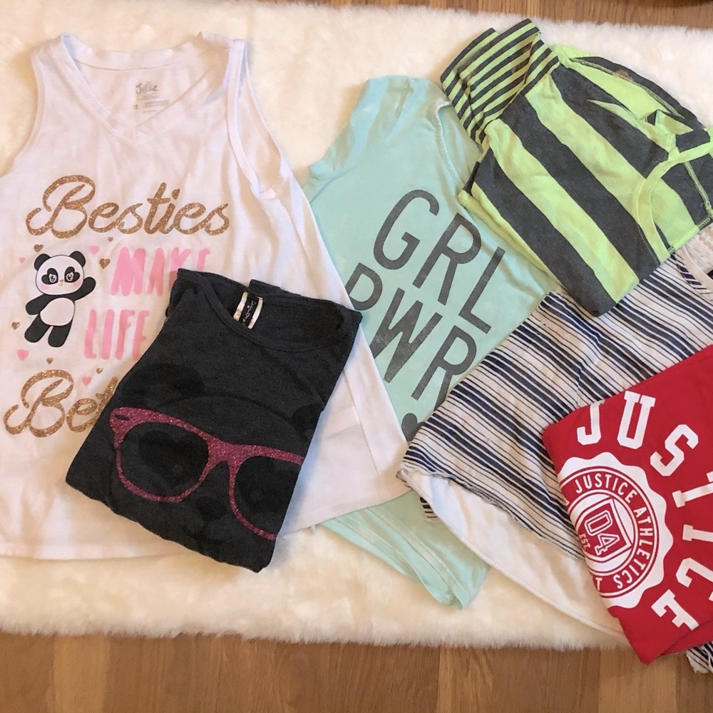 💜GIRLS BUNDLE💜JUSTICE💜SZ 10💜SUMMER TOPS💜